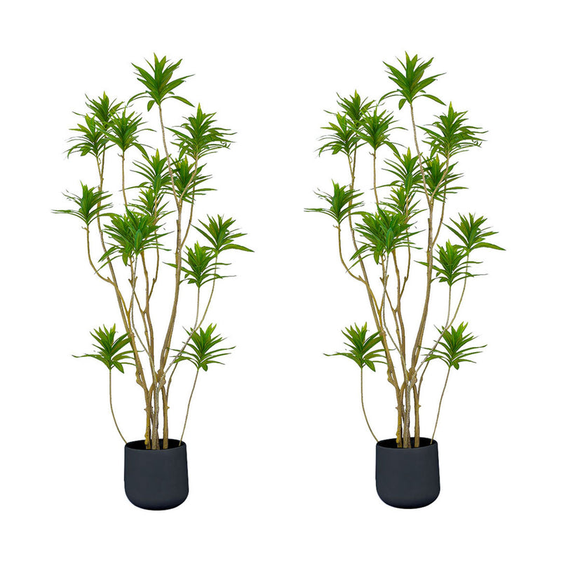 2X 170cm Lily Bamboo Artificial Tree 17 Branches Polyurethane Polyethylene Green