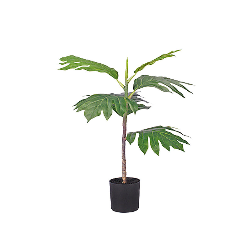 Artificial Split Leaf Philodendron Tree 60cm Polyethylene Green With Cement Base