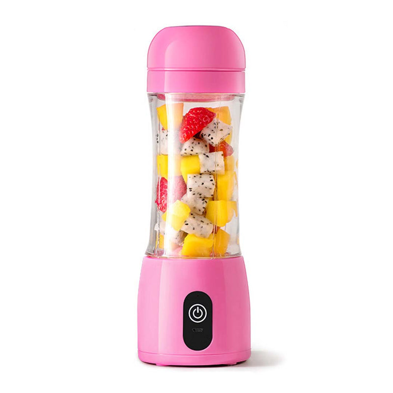 Portable USB Rechargeable Mini Blender 380ml Fruit Mixer Juicer Pink