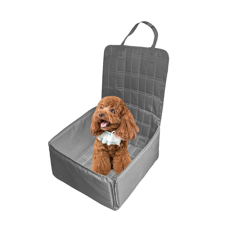 Grey Polyester Car Pet Sitting Bag Portable Breathable Safety Travel Carrier