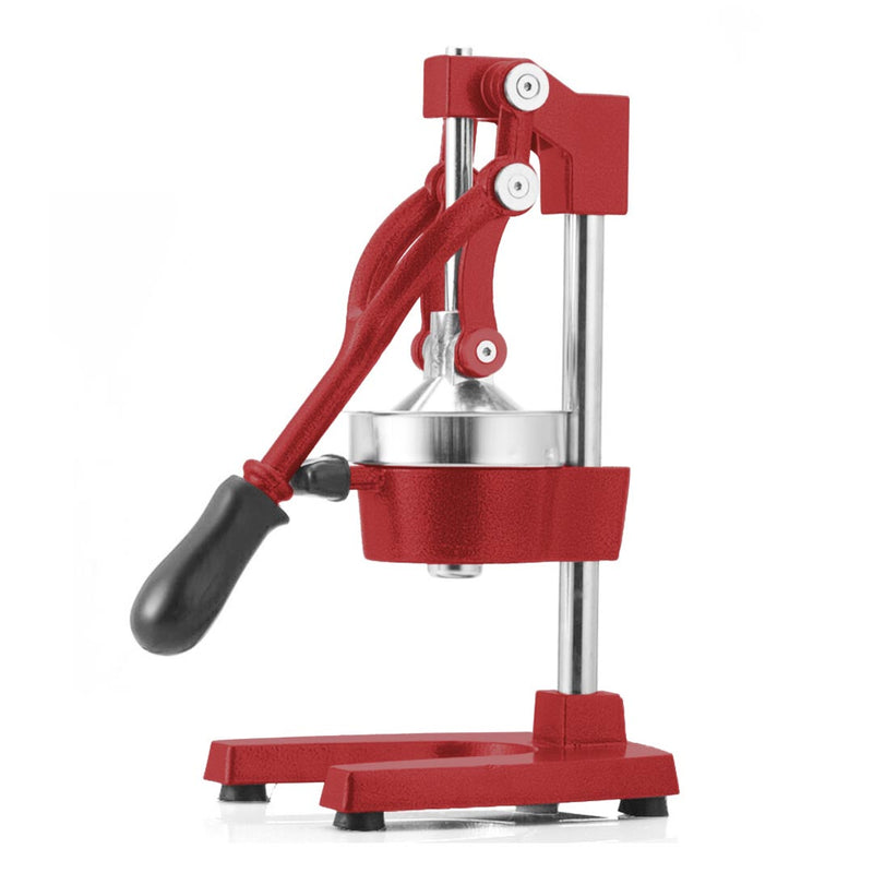 Commercial Manual Cast Iron Juicer 304 Stainless Cone Heavy Duty Handle Red