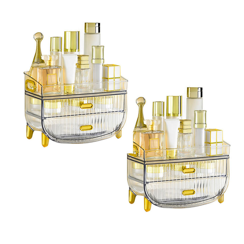 2X 3 Tier Transparent Cosmetic Organizer Skincare Jewelry Holder Vanity Drawer