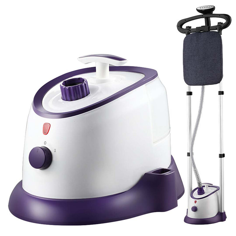 Vertical Garment Steamer 1700ml 1800w Twin Pole Purple Adjustable with Hanger
