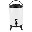12L Stainless Steel Insulated Beverage Dispenser with Faucet Hot Cold White