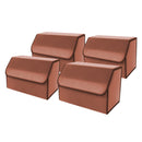 4X Leather Car Boot Organizer Medium Foldable Collapsible Storage Box Black