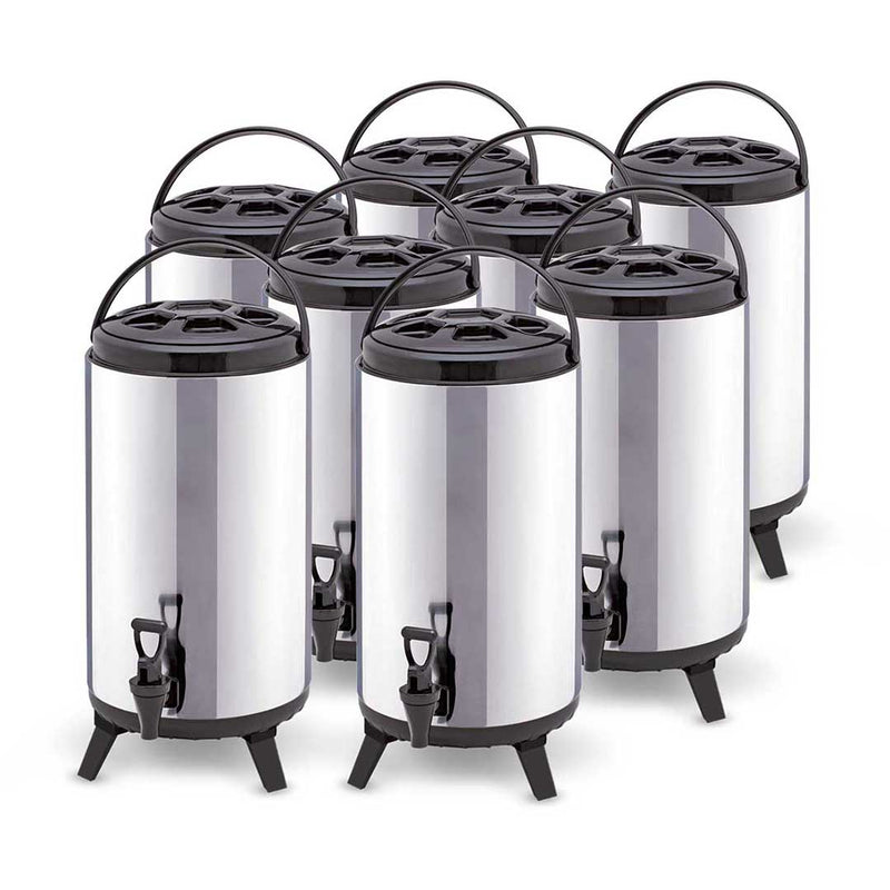 8X 8L Stainless Steel Insulated Coffee Tea Beer Dispenser With Tap