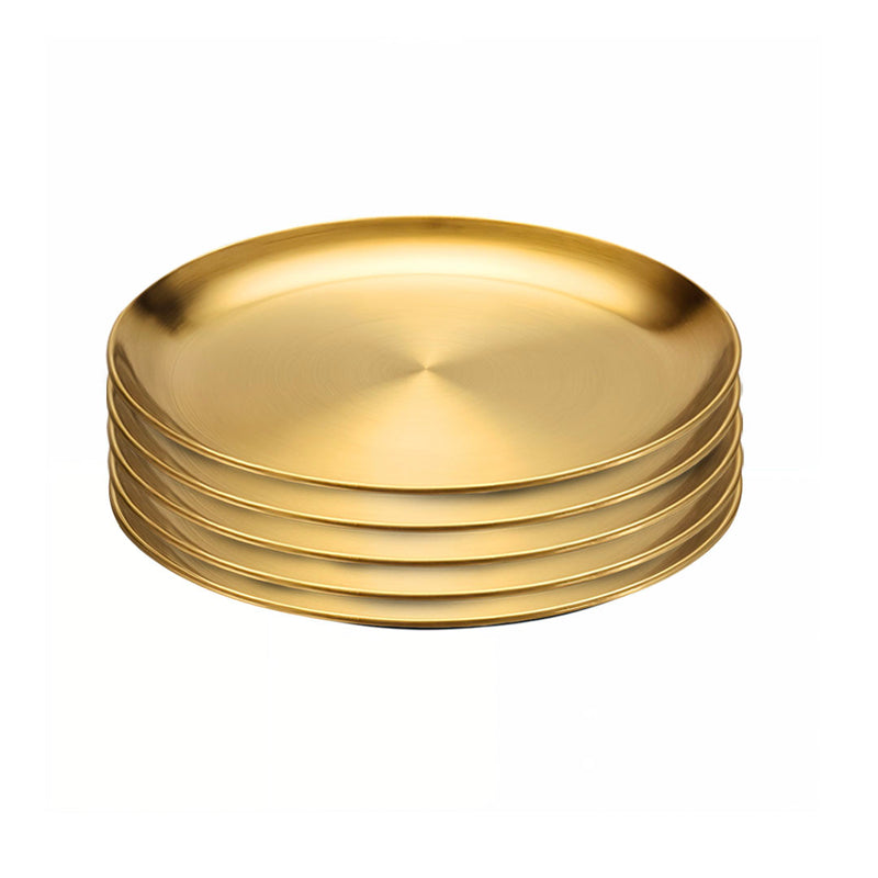 Gold Grilling Plate Stainless Steel Heat Resistant 26cm BBQ Outdoor Cookware