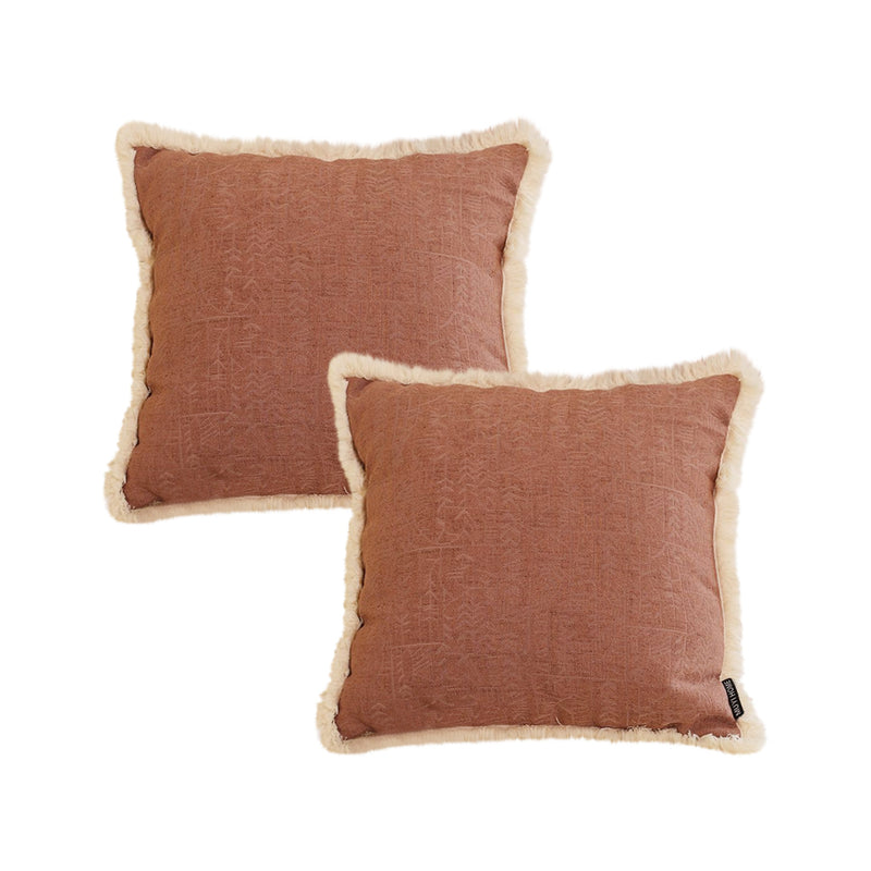 2X 45cm Square Velvet Throw Pillow Chocolate Plush 15cm Thick