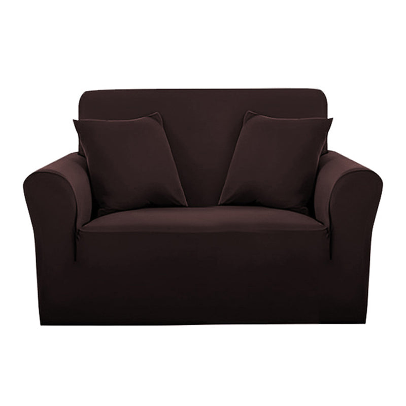 1 Seater Polyester Stretch Sofa Slipcover 90 140cm Coffee Washable