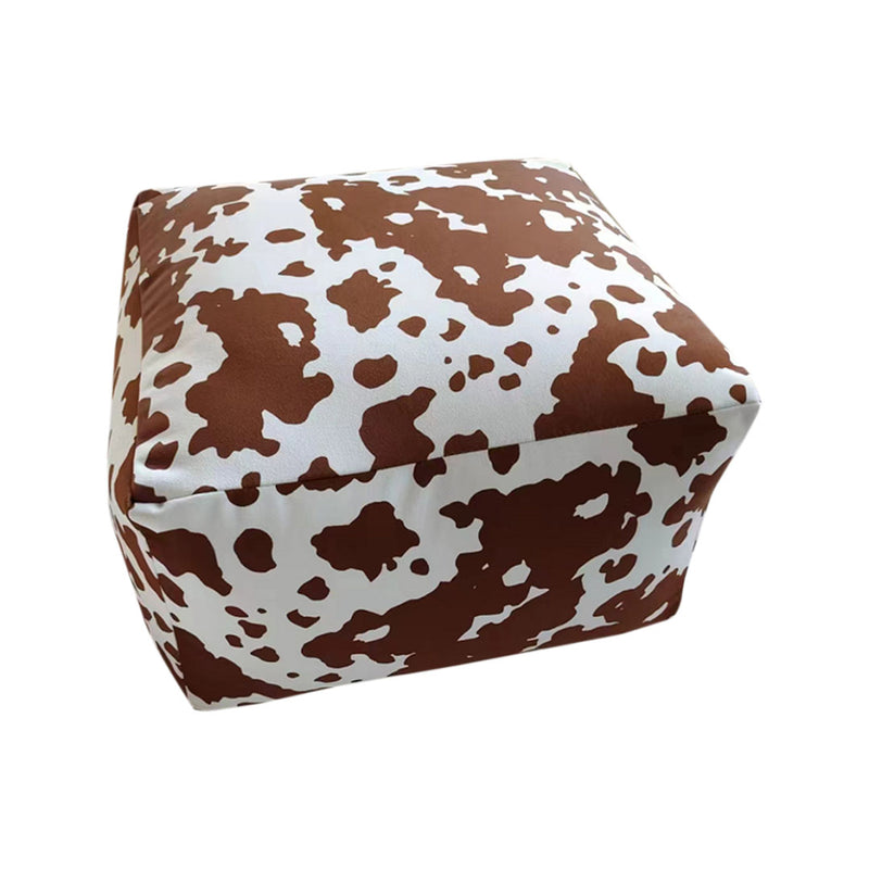 Vintage Squared Pouffe Seat Cushion Velvet Cotton Multicolor 55x55x35cm