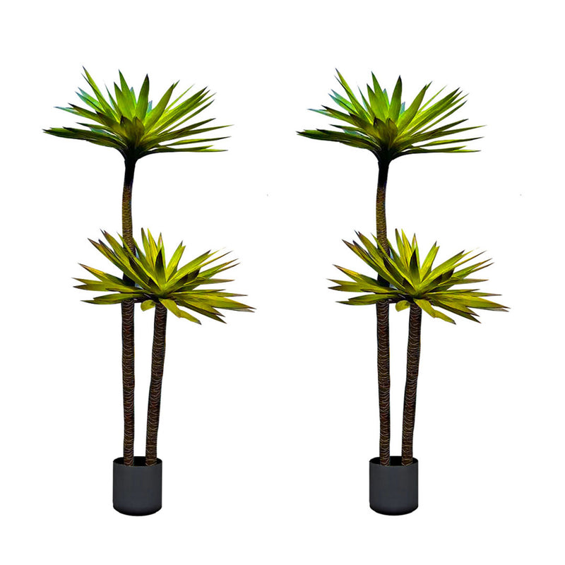 2X 150cm Yucca Artificial Tree Polyurethane Polyethylene Plastic Lifelike Green