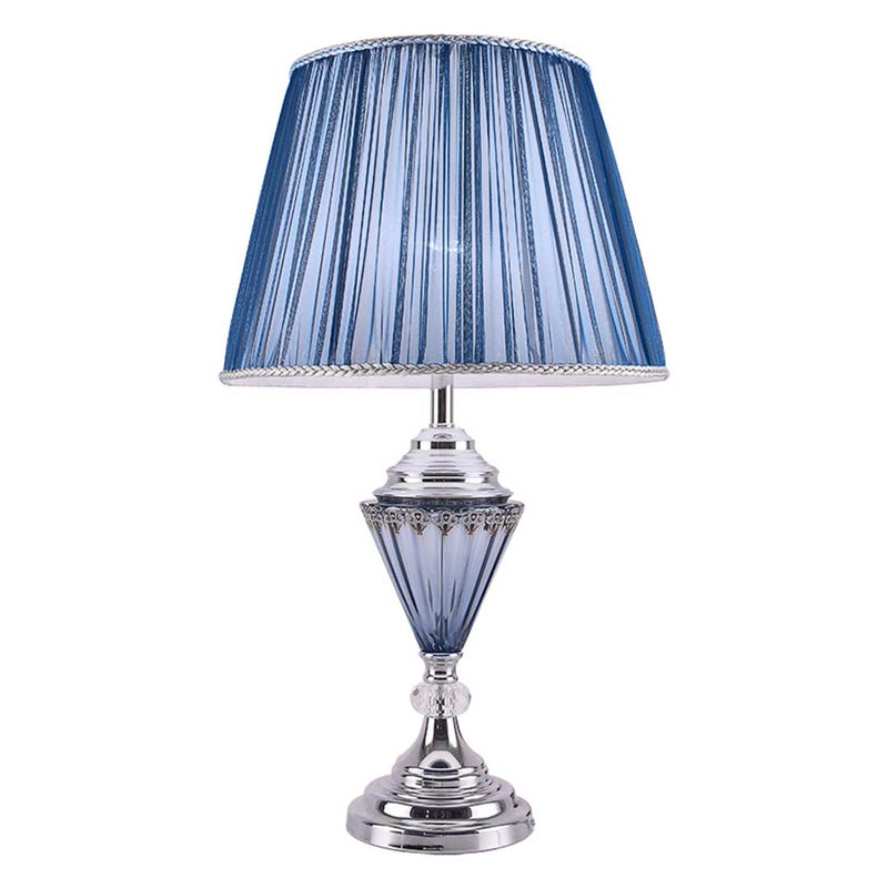 Elegant Metal And Fabric Table Lamp 36cm X 63cm Drum Shade Warm Light