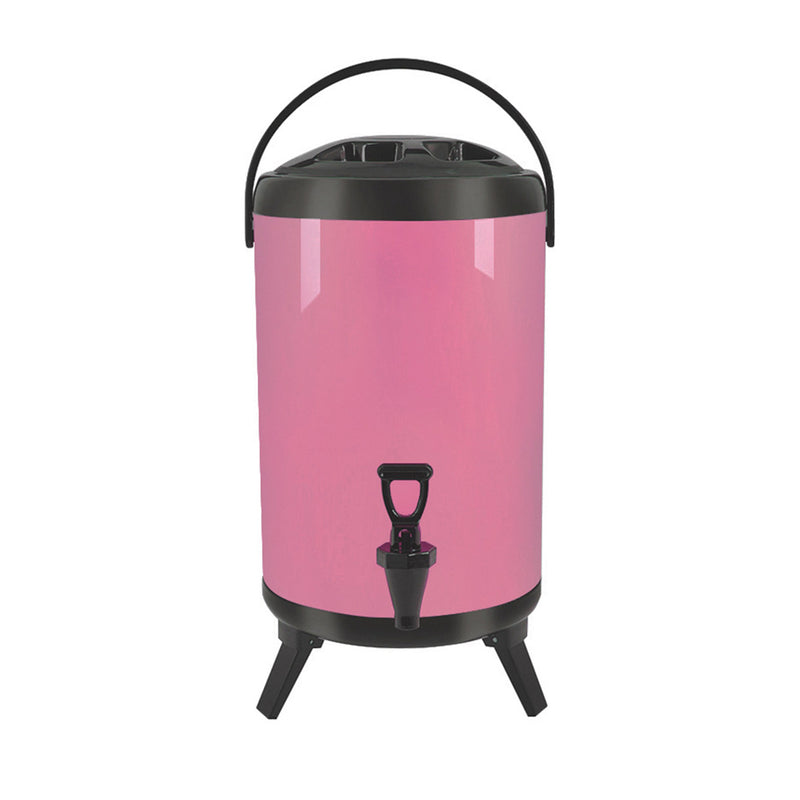 12L Stainless Steel Insulated Hot Cold Beverage Dispenser With Faucet Pink