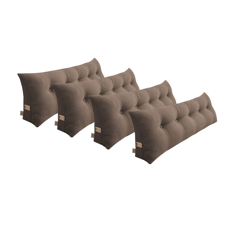 4X 100cm Coffee Triangular Wedge Headboard Backrest Pillow Polyester Pp Filling