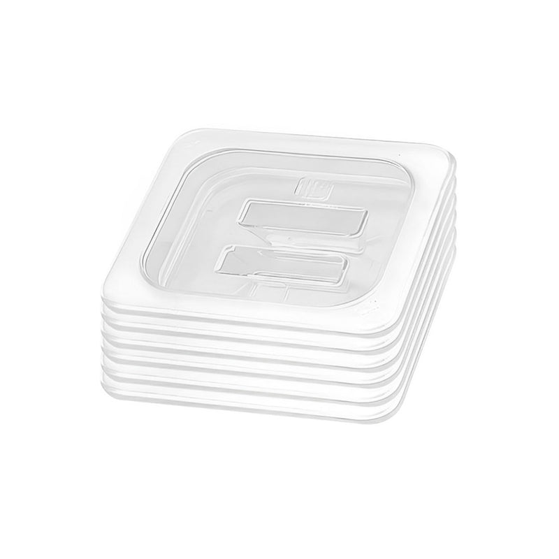 Clear Polycarbonate Gastronorm Food Tray Lid 32.5x17.5cm Set of 6 Transparent