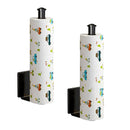 2X Black Aluminum Wall Mounted Kitchen Roll Holder Organizer Space Saver