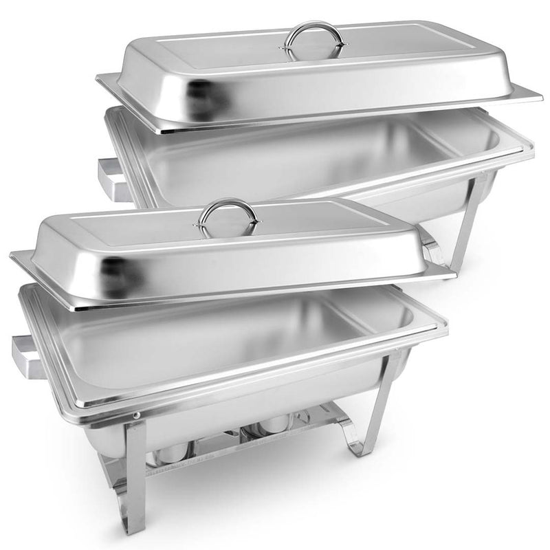 2X 9L Stainless Steel Full Size Chafing Dish Buffet Warmer Fuel Burner