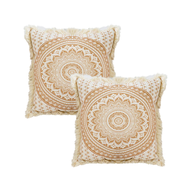 2X Velvet Polyester Cotton Throw Pillow 45X45CM 15CM Thick Multicolor