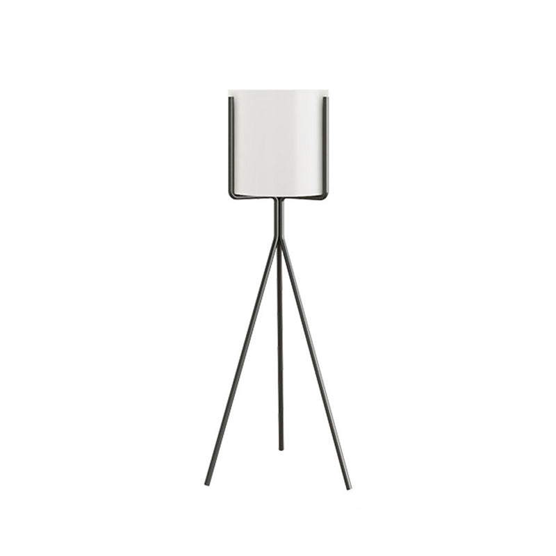 Plant Stand Tripod 80cm Iron Frame Enamel White Pot Black Legs Indoor