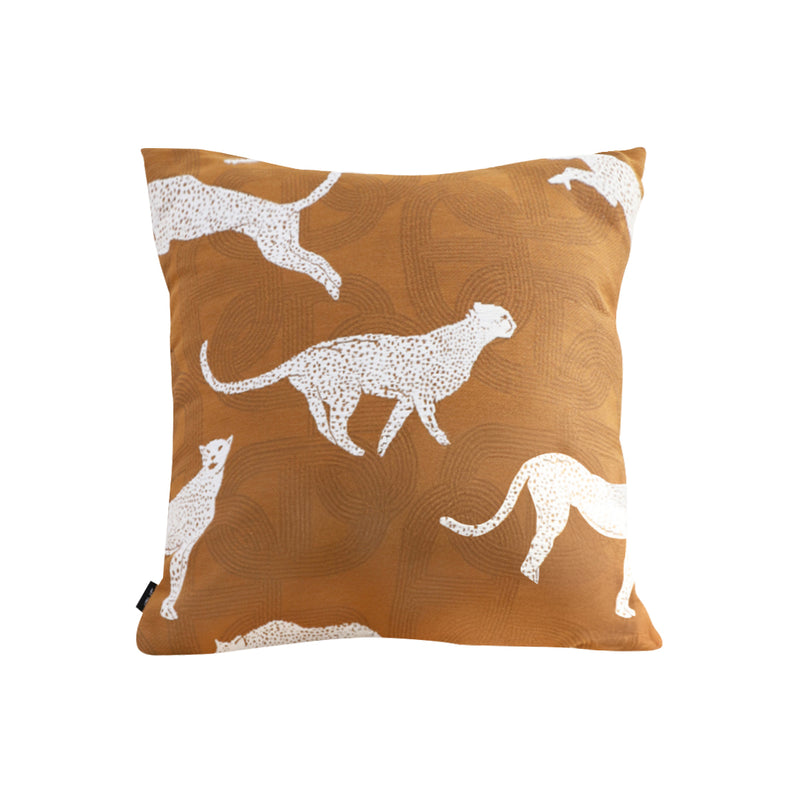 50x50x18cm Throw Pillow Polyester Cotton Cheetah Print Brown White