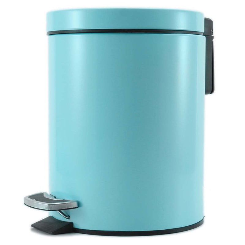 Foot Pedal Stainless Steel Trash Bin 7L Blue Soft Close Removable Inner