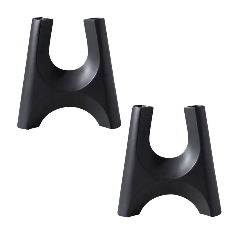 2X Ceramic Modern Minimalist Plant Pot Bottle Holder 31x32cm Black