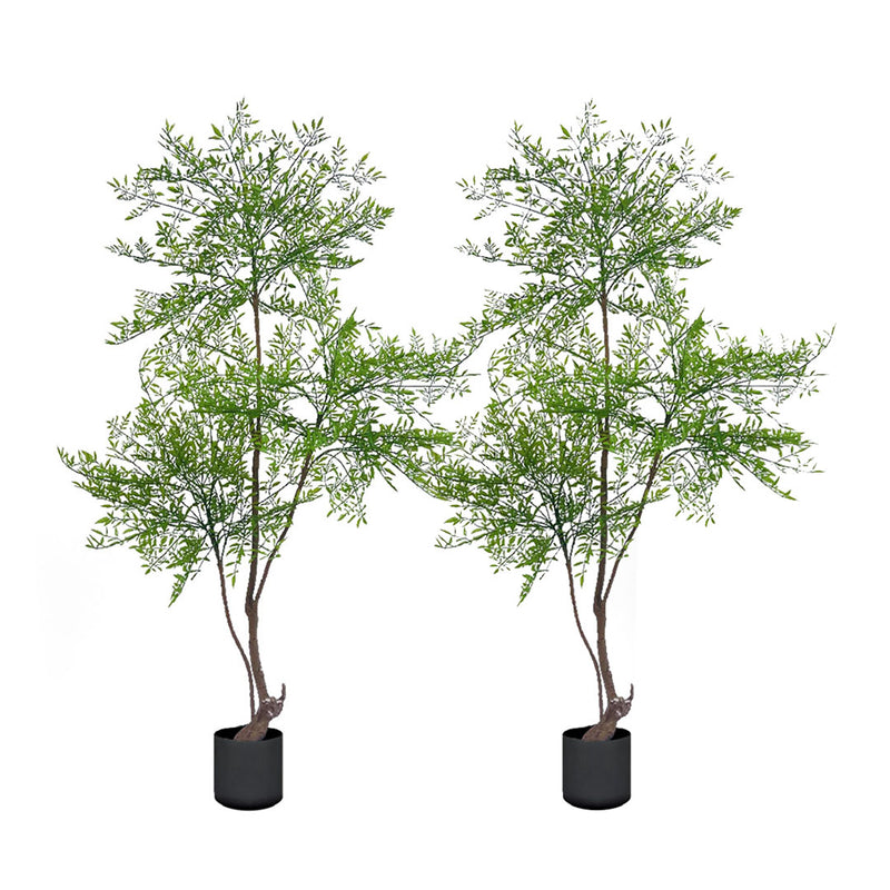 2X 150cm Artificial Nandina Bamboo Tree Lifelike Green Home Decor Plant