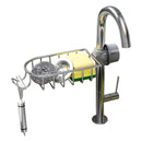 Silver Aluminum Kitchen Sink Organiser Soap Sponge Caddy Rack Storage Drainer