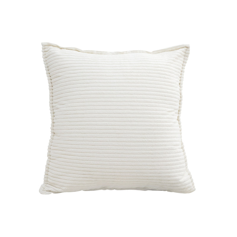 50cm Beige Throw Pillow Square Velvet Plush Striped Corduroy Home Decor