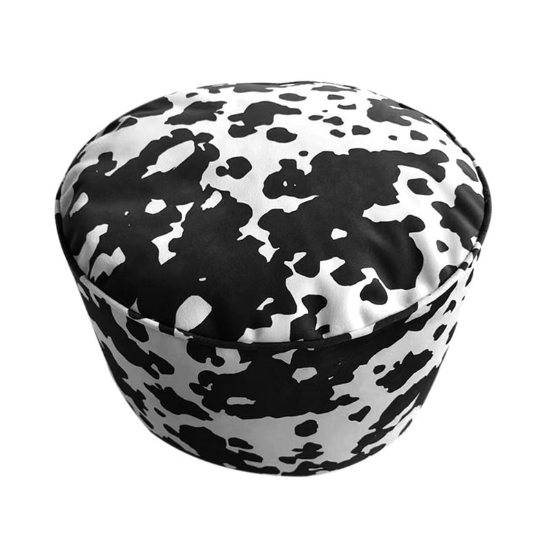Round Velvet Cotton Pouffe Seat Cushion 48x35cm Home Decor Footstool Multicolor