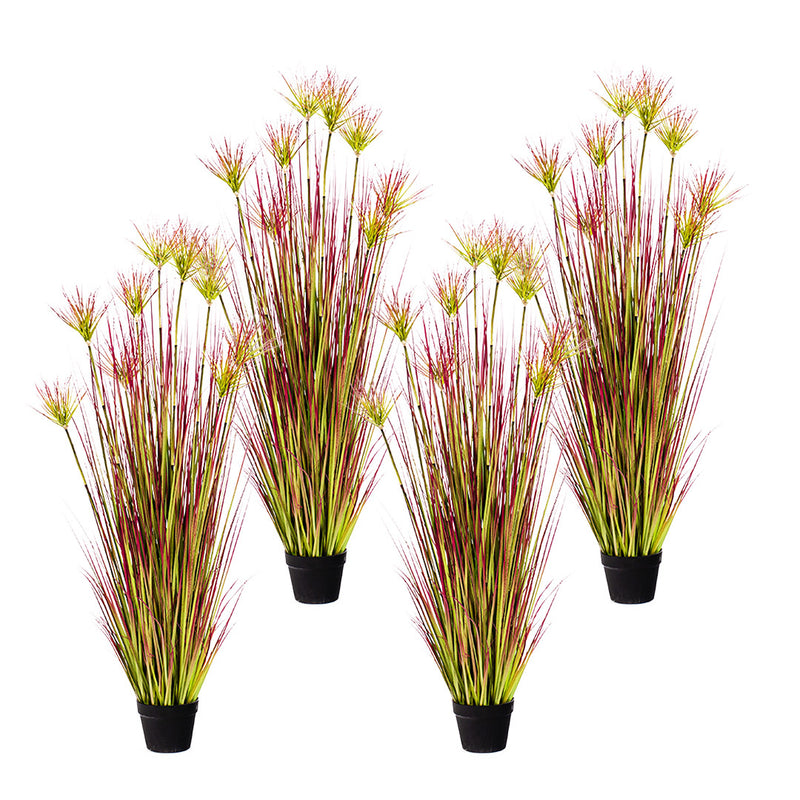 4X 150cm Purple Red Artificial Papyrus Potted Plant Realistic Indoor Outdoor