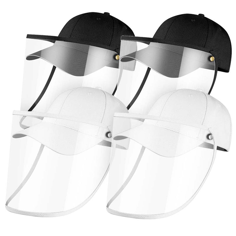 4X Adult Protective Hat Cotton Plastic Full Face Tpu Shield 27x41cm Black White