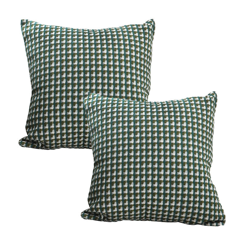 2X 45cm Square Throw Pillow Soft Velvet Plush Cushion Subtle Green Decor