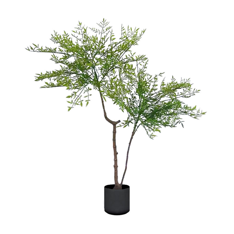 Nandina Heavenly Bamboo Artificial Tree 120cm Plastic Green 2 Branches