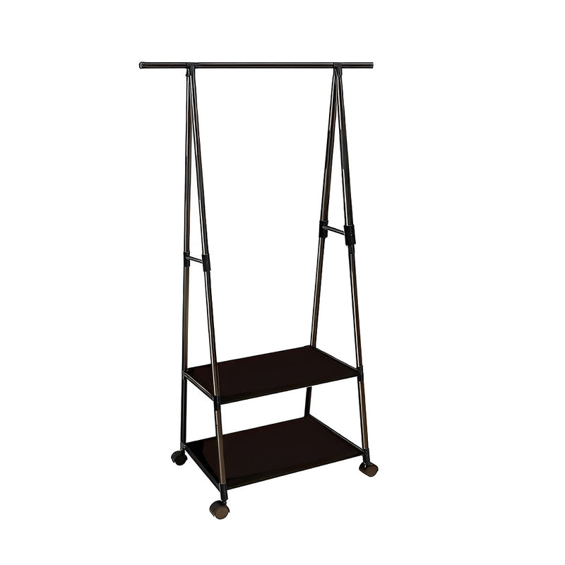 2X Black Clothes Shoe Rack Triangular Storage Organiser with Wheels