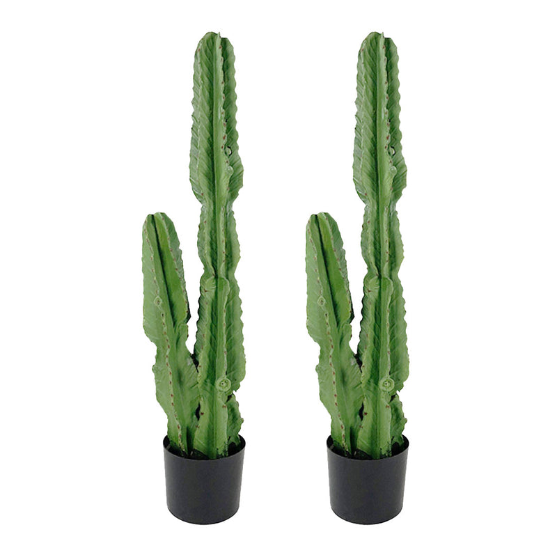 2X 95cm Polyurethane Potted Artificial Cactus Plant Realistic Green
