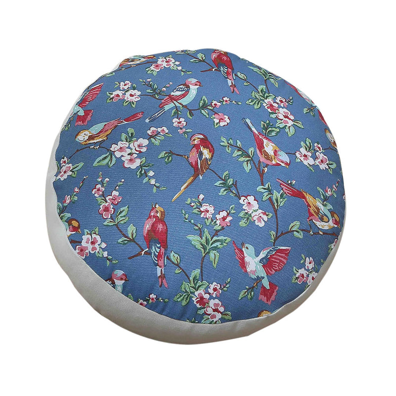 Pouf Floor Cushion Plush Polyester Cotton 45x45x18cm EPP Insert Blue