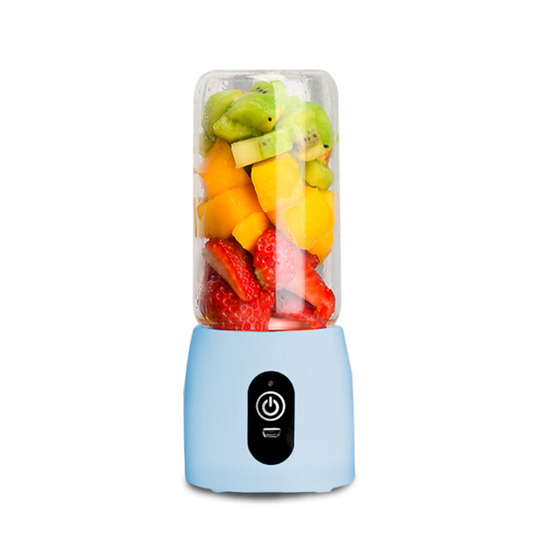 Portable USB Rechargeable Handheld Juicer Mixer Glass 8x20cm Easy Clean Blue