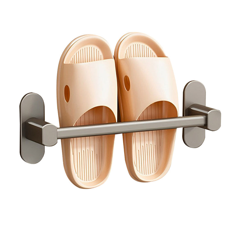 Wall Mounted Slipper Rack Aluminum Black Space Saving Waterproof 29cm