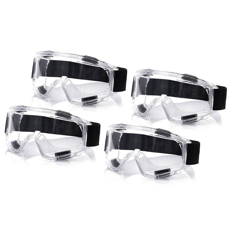 4X Safety Goggles Polycarbonate Lens Anti Fog UV Clear Over Glasses Large