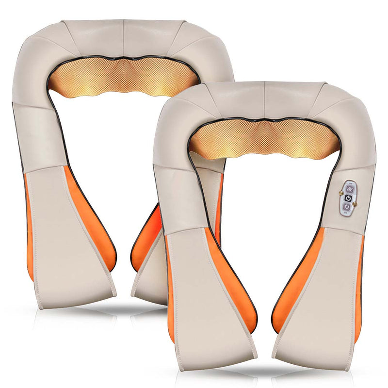 2X Electric Shiatsu Neck Shoulder Body Massager With Infrared Heat Car Charger