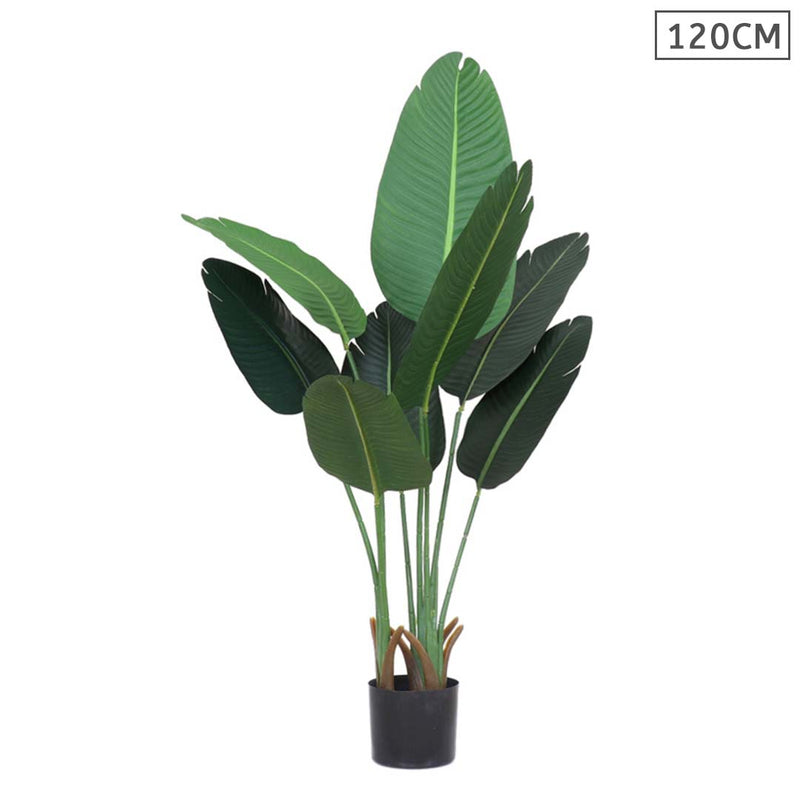 120cm Artificial Traveler Banana Plant Potted Realistic Green Indoor With Moss