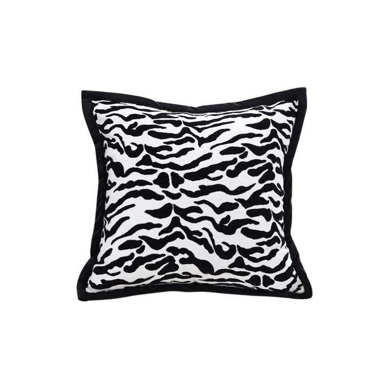 Black and White 45cm Luxury Cushion Mottled Texture Decorative Square Pillow