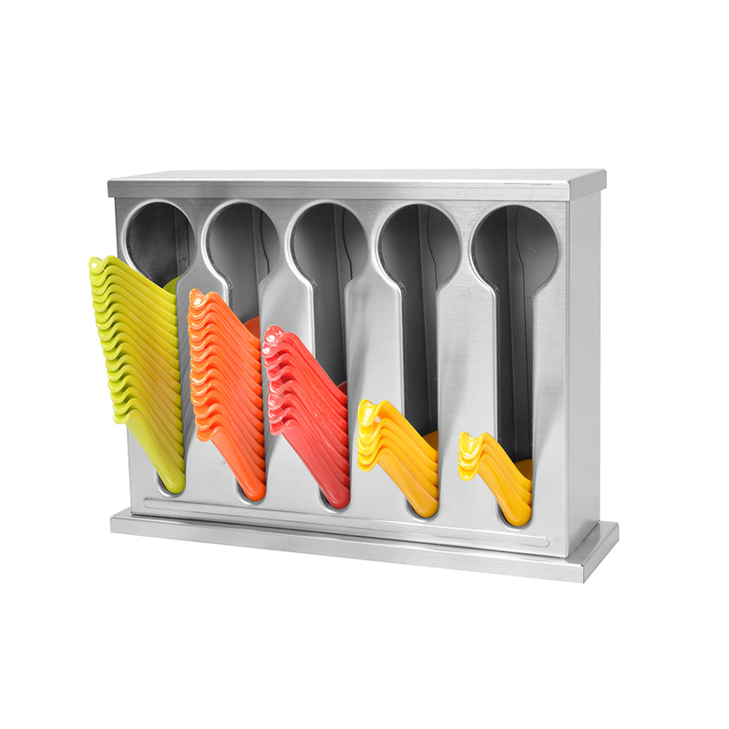 Stainless Steel Spoon Utensil Holder 18/10 5 Holes 295x90x230mm Buffet