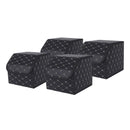 4X Leather Car Boot Trunk Organizer Foldable Collapsible Storage Box Black
