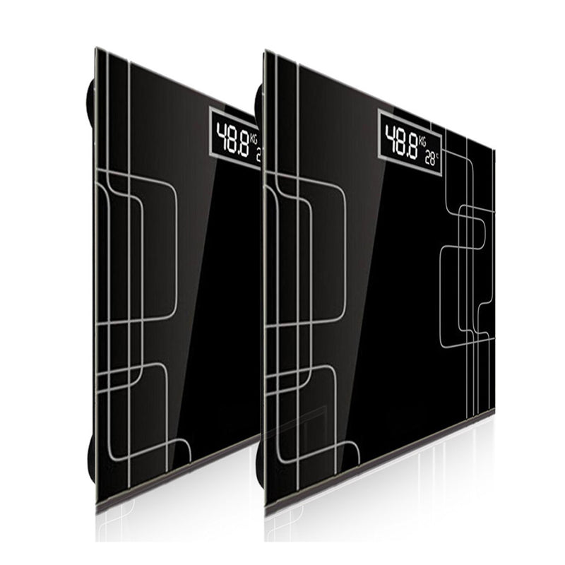 2X Talking Electronic Glass Bathroom Scale 180kg Lcd Display Auto On