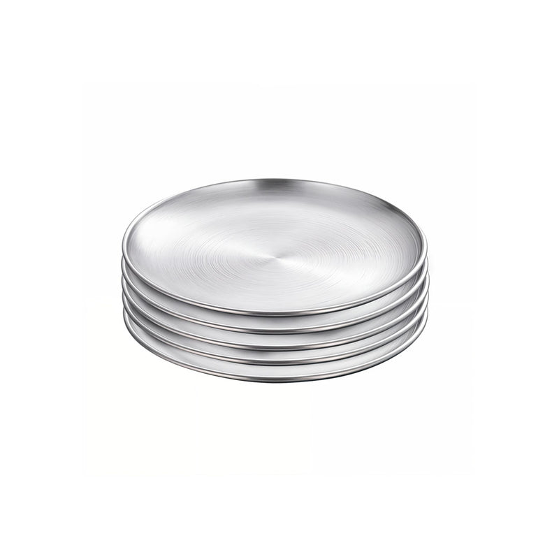 14cm Stainless Steel Grilling Plate Non Stick Heat Resistant Silver 5 Pack