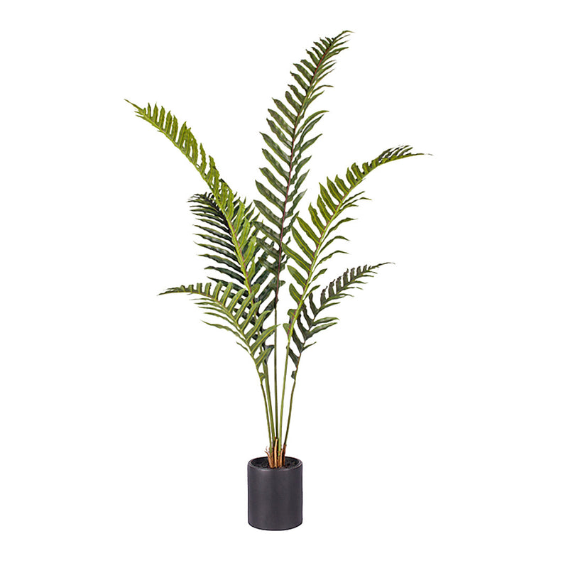 150cm Artificial Hares Foot Fern Polyethylene Indoor Outdoor Plant Black Pot