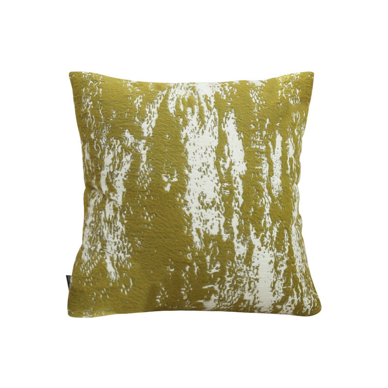 Throw Pillow 50x50x18cm Plush Polyester Cotton White Olive Green