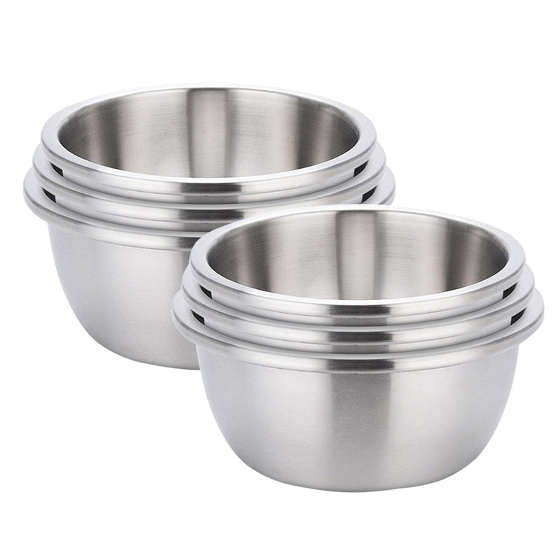 2X 3Pcs 18/10 Stainless Steel Mixing Bowls Set Nesting Matte Silver 30cm
